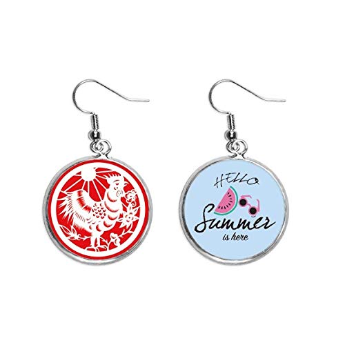 Pendientes de gallo del zodiaco chino para lucir en tus tardes de playa y terrazas