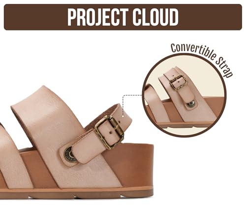 Image of Project Cloud Platform Sandals Women - Strappy Wedges with Comfortable Plush & Soft Insole - Lightweight & Non Slip Platform Sandals for Women 2026