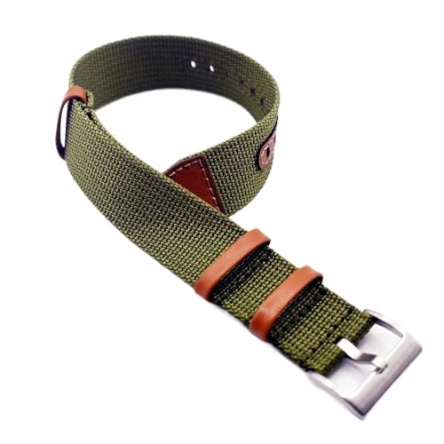 Bracelet montre toile 22mm vert pour remplacer un bracelet usé de Hamilton ou Omega