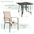 5 Pieces Patio Dining Table Set, Outdoor Table and Chairs Set for 4, Patio Table with Umbrella Hole, Square Metal Dining Table with 4 Textilene Dining Chairs for Garden Deck Backyard Balcony Porch