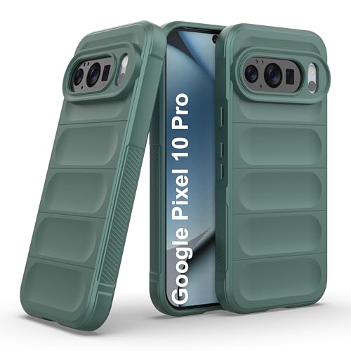 Image of Zapcase Back Case Cover for Google Pixel 10 Pro | Compatible for Google Pixel 10 Pro Back Cover | Liquid Silicon Magic Case with Camera Protection | Dark Green
