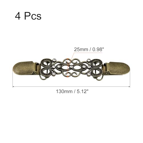 Image of uxcell Retro Sweater Clips Vintage Dress Clips Back Cinch Clip Cardigan Collar Clips Scarf Clips Shawl Clasps