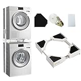 Universal Washer Dryer Stacking Kit for 24-29 Inch Front Load Machines with Adjustable Frame and Ratchet Straps - Fits LG, Samsung, Whirlpool and More