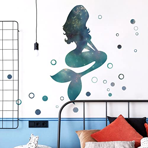 Vinilo Decorativo Sirena Cielo Estrellado Verde miniatura 5