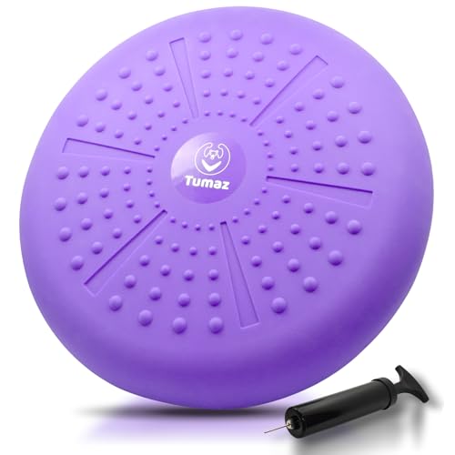 Image of Tumaz Wobble Cushion - Wiggle Seat to Improve Sitting Posture & Stay Focused for Sensory Kids, Balance Disc to Core Strength & Flexible Seating [Extra Thick Balance Board, Pump Included Wobble Board]