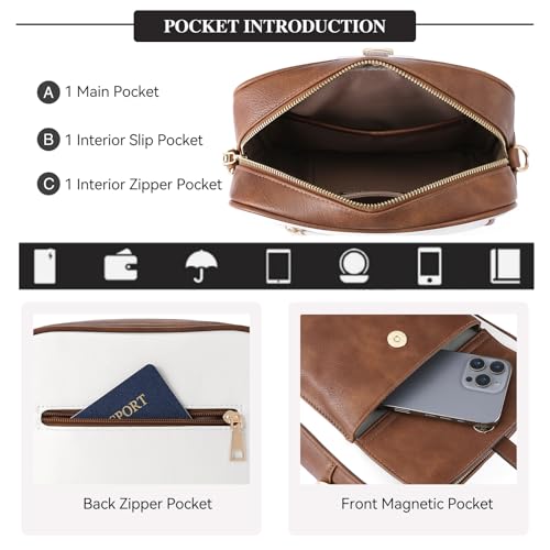 Image of GOIACII Crossbody Bags for Women Travel Purses Leather Handbags Medium Shoulder Bag with Adjustable Strap