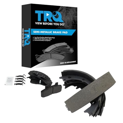 TRQ Front and Rear Brake Pad Set Semi Metallic Compatible with 1985 Buick Electra 1985 Oldsmobile 98 1984-1985 Custom Cruiser