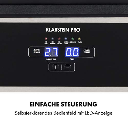 Klarstein Antarctica Eiswürfelbereiter Eiswürfelmaschine - 270W, Produktionskapazität: 26 kg, Lagerfachvolumen: 15 Liter… – Bild 8