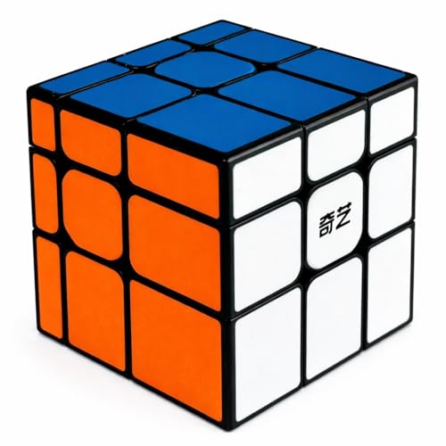 Image of Hawkister QiYi 3x3 Mirror Coloured Tiled Speed Cube | Professional Shape Mod with Durable Embedded Tiles | Black Stickerless 3x3x3 Cube for Smooth Turning, Stable 56mm Logic Puzzle