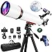 Coolifepro Telescopio Astronomico Professionale, 90/700mm Portatile Telescopio Rifrattore per Bambini e Principianti con Treppiede Regolabile, Adaptador para Teléfono, Filtro Lunare, Borsa
