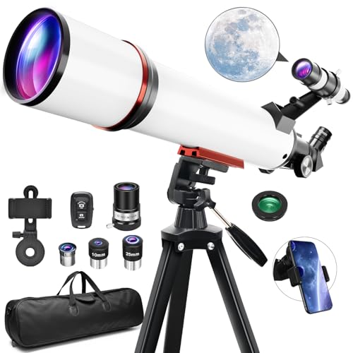 Télescope Astronomique Enfant Adultes, Ouverture 90mm, 700mm Télescopes, 300X HD Telescope Réfracteur Astronomique Portable avec Trépied, Filtre Lunaire,...