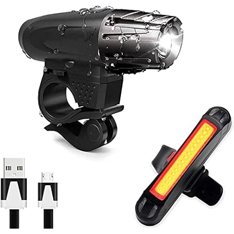 AMANKA Luz Bicicleta USB, Linterna Bicicleta Impermeable Cover