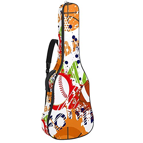 Housse guitare acoustique rembourrée sac à dos 106 cm pour guitare classique et folk