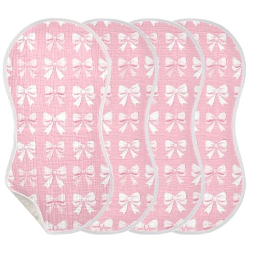xigua Bow Pattern Baby Burp Cloths for Newborn Boys and Girls 1 Pack, Soft & Absorbent Cotton Baby Burp Cloth, Baby Washcloths, Newborn Towel, Burp Rags3