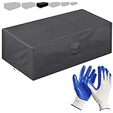 Outdoor Furniture Cover/Protective Cover/Cover For Garden Furniture -240X140X90Cm- For Garden Table, Chairs And More - Waterproof/Uv-Resistant/Winterproof - With Ventilation Window + Garden Gloves