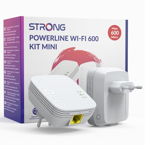 STRONG - Powerline 600 Kit Mini - Duo Prises CPL - Kit CPL - 600 Mbps - Compatible Toute Box/Routeur...