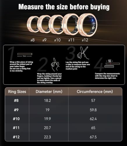 Image of 10 Gen Diamond Smart Ring and Wireless Charging Case【Industry Ranking No.1 - 0 Measurement Error】 2026 Smart Ring for Women & Men for Sleep Tracking Wearable Device,Fitness Ring【Gold 7#】