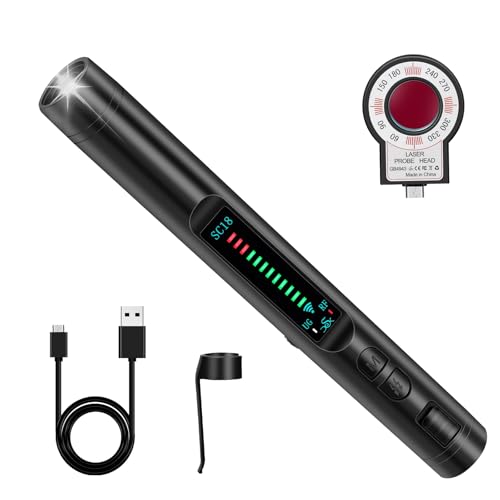 LUNEIE Wanzen Detektor, Versteckte Kamera Detector RF Wireless für GSM Tracker Abhörgeräte Funkkameras Wanzenfinder Infrarot Detector Starke Magnetische Spion Kamera Detector 5 Modi für Hotel Heim