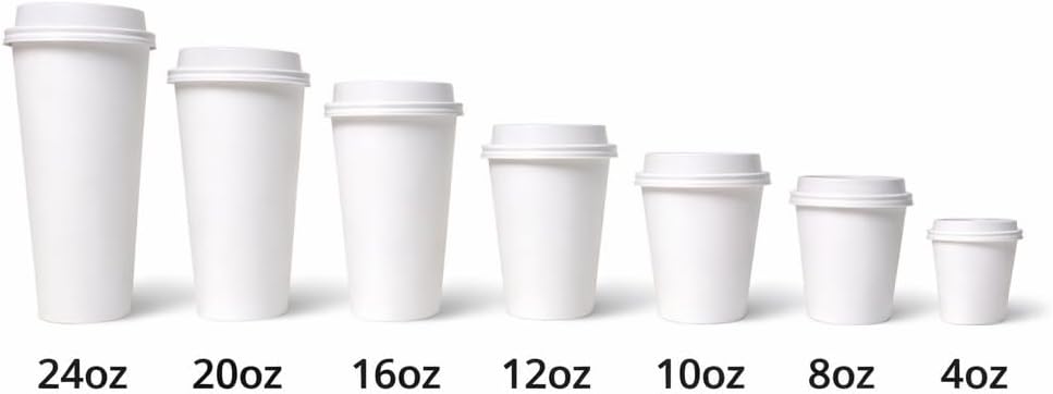 Sierra 8oz Disposable Paper Hot Cup, 1000 Count, 20 Packs of 50, White
