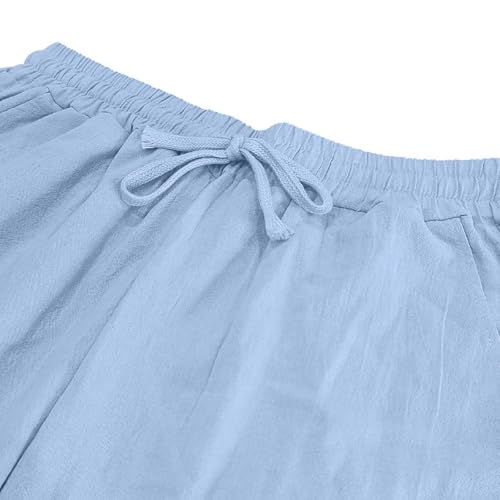 Mens Baggy Linen Pants Casual Joggers Sweatpants Elastic Waist Drawstring Lightweight Vacation Trousers with Pockets4