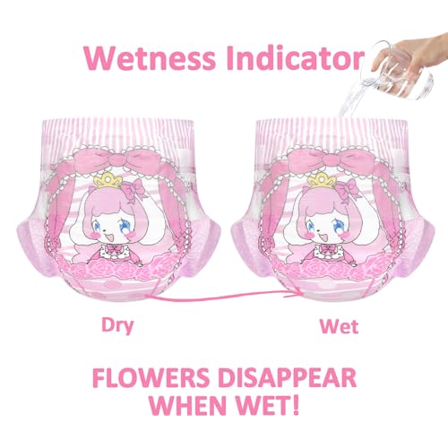 Image of Littleforbig Adjustable Hook-and-Loop Fastener Closure Adult Printed Cloth Back Diaper 10 Pieces - Little Beauty (X-Large 48 inch-56 inch)