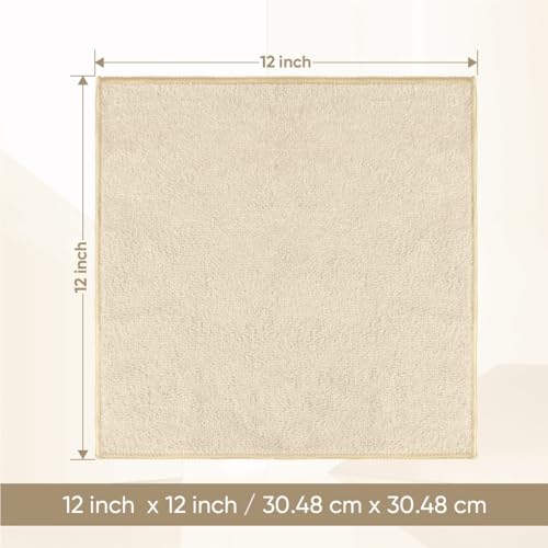 Image of HOMEXCEL Microfiber Washcloths 12 Pack, Highly Absorbent and Soft Face Towel, Multi-Purpose Wash Cloths for Bathroom, Gym, Hotel, Spa and Kitchen, Multicolor 12x12 Inch, Brown