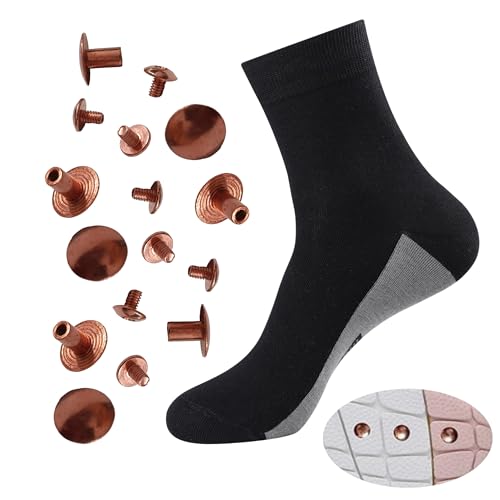 ONE Grounding Socks with 8 Pure Copper Solid Screw with Screwdriver -Secure-Suitable for Most Copper-containing grounding Shoes-Men-Black