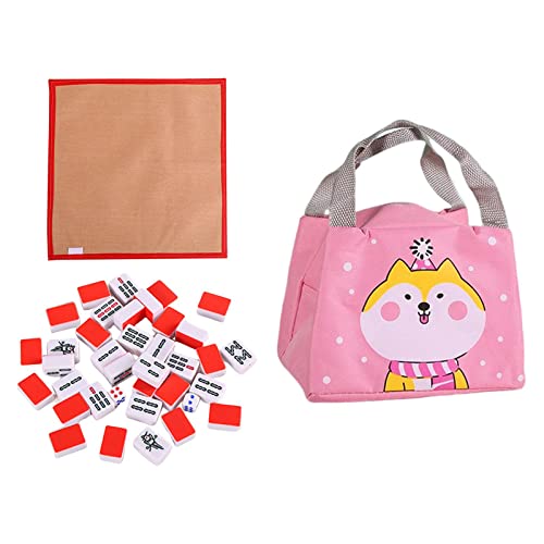 Mini set de Mahjong con bolsa de almacenamiento rojo miniatura 1