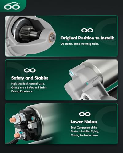 Image of SCITOO Starter Motor fit for Mercedes-Benz for 190E 2.3L 1985-1988 1991-1993 Replacement Starter 17039