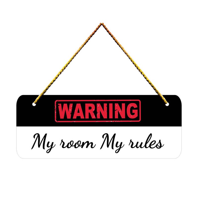 Charmör My Room My Rules Wall Hanging for Home Decoration Bedroom Door Hanging Personal Room Door Decor Hostal Room Decorative Items (WH1703)
