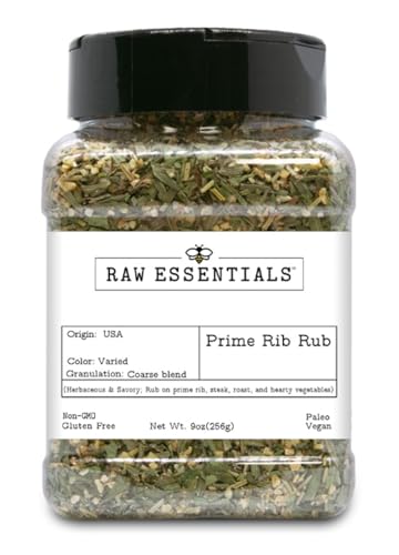 Raw Essentials Prime Rib Rub – Herbaceous and Savory – Rub on Prime Ribs, Steaks, Roasts, and...