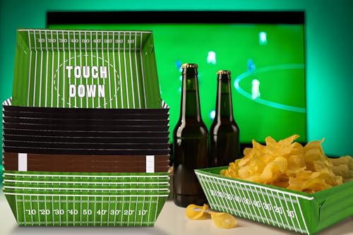 50 Pack Football Party Decorations Paper Food Trays - Movie Night Supplies Snack Stadium Serving Plates for Super Football Bowl Birthday Disposable Decor - Style 3 - Image 3