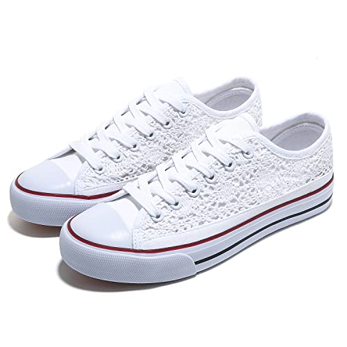 Anqila Womens Shoes Low Top Lace Up Canvas Sneakers Non Slip Shoes Casual Fashion Running Lightweight Breathable Low Cut Comfortable Canvas Shoes Walking #TOP2
