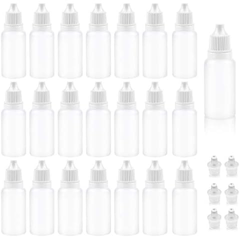 WYKOO 90 PCS 15ml 0.5oz Empty Plastic Squeezable Dropper Bottles with Caps, Portable Reusable Eye Liquid Dropper Bottles Cover