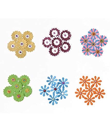 Hand Made Paper Flowers for Art & Craft, Card & Scrapbook Making,Decoration, 60 Pcs