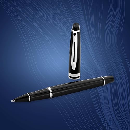 Pióro kulkowe Waterman Expert | Błyszcząca czerń z chromowanym wykończeniem | Precyzyjna końcówka | Czarny tusz | Eleganckie etui