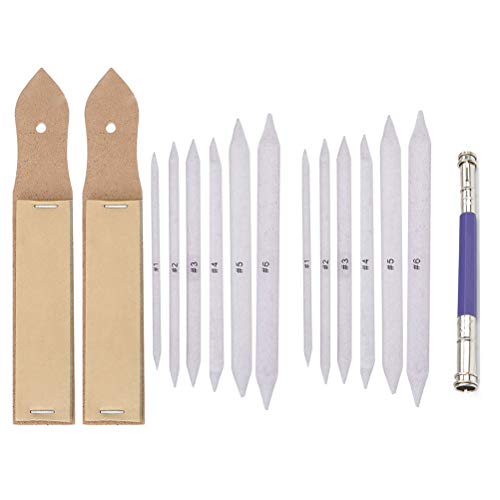 16pcs Blending Stumps Paper Tortillon Set Sketch for Art Drawing Artist DIY Sandpaper Sharpen Pads Blocks Pencil Extension Tool