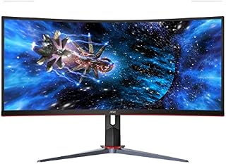 AOC CU34G2X 34" Curved Frameless Immersive Gaming Monitor, UltraWide QHD 3440x1440, VA Panel