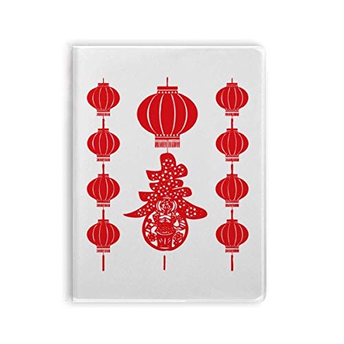 Carnet de notes lanterne chinoise rouge, cahier souple A5 ligné