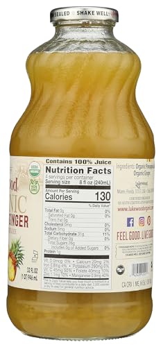 Lakewood Organic Pineapple Ginger Juice, 32 FZ