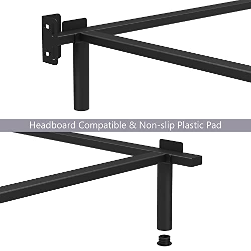 Emoda 7 Inch King Bed Frame Base For Box Spring And Mattress, 9 Legs Heavy Duty Metal Bedframe Tool-Free And Easy Assembly, Black #TOP5
