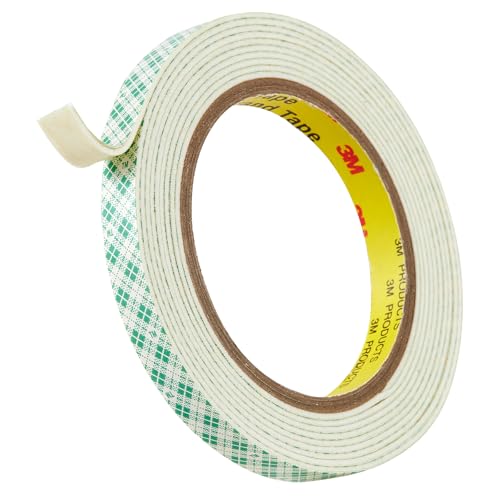 Image of 3M 4026 Double Coated Urethane Foam Tape Heavy Duty 3M Double Sided Foam Tape for Bonding Attaching Mounting Interior Signage Nameplates DIY Card 1 /2 inch x 10ft,1 Roll