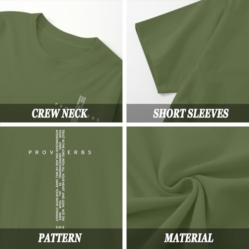 Image of Christian Shirts for Men Vintage Religious Cross Bible Verse T-Shirt Jesus Faith Tshirt Inspirational Graphic Tees