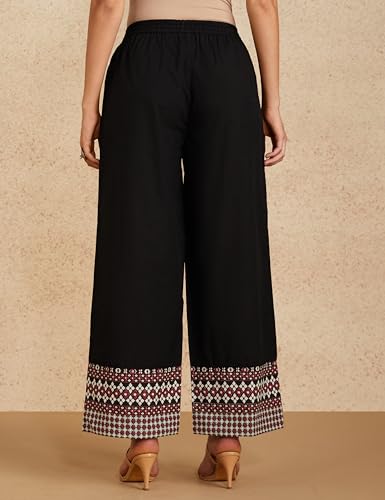 Image of Amazon Brand - Myx Women Cotton Relaxed Fit Palazzo (Available in Plus Sizes)