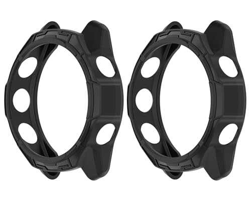 SHEAWA for Garmin�K�[�~�� Forerunner 970 �P�[�X �J�o�[ 2�Z�b�g �ی�P�[�X TPU�S�� �ی�J�o�[ �ϏՌ� �A�N�Z�T���[ (�u���b�N)