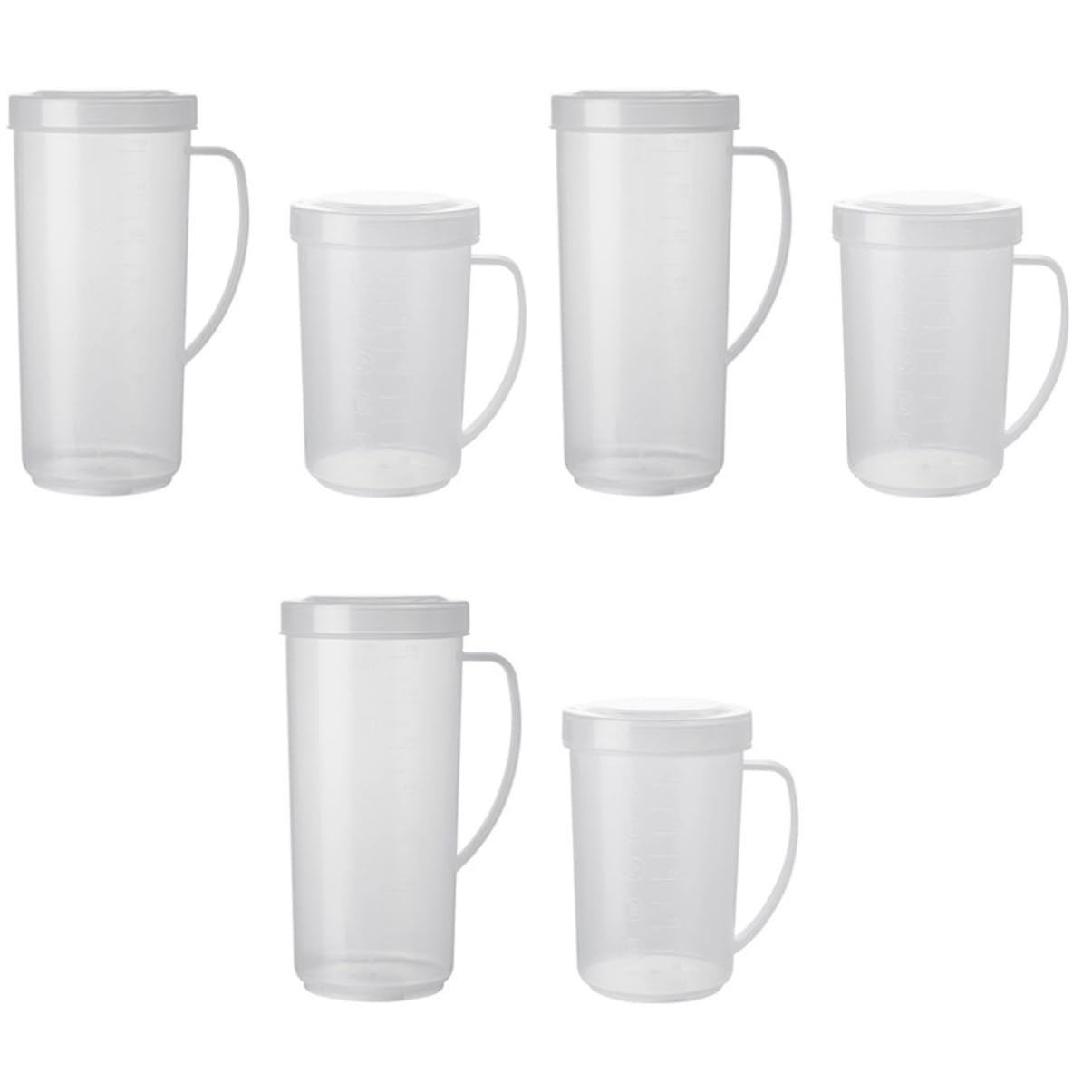 ABOOFAN 6 Pz tazza tazze graduate brocca di miscelazione in plastica contenitori caffettiera brocca di caffè brocca con bilancia maneggiare contenitore Forno a microonde Riutilizzabile