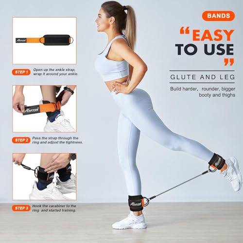 Hpygn ANKLE RESISTANCE BANDS With Cuffs For Leg And Glute Training - Exercise Equipment thumb #5