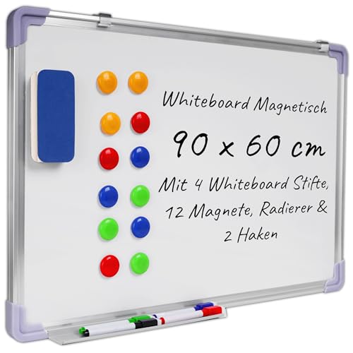 KRUMAD Whiteboard Magnetisch 90x60cm - Magnettafel mit Zubehör -...