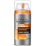 L'Oréal Men Expert Crema Hidratante Anti-Fatiga 24h Hydra Energetic para Hombres, Crema Facial de Uso Diario, Aporta Energía, Formato 100 ml, El embalaje puede variar
