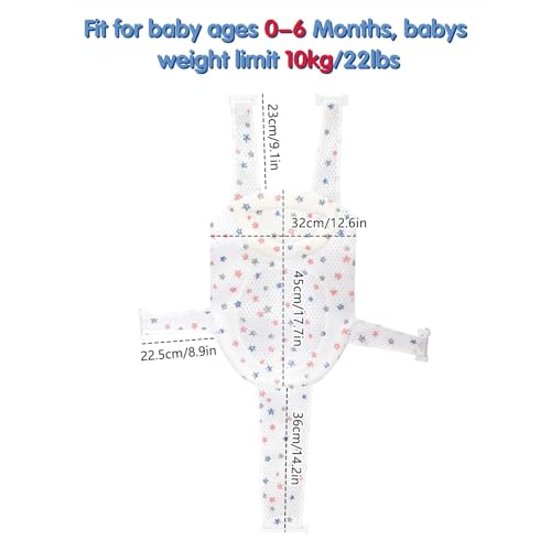 Image of Colorlife Baby Bath Seat Support Net Infant Bathing Seat Support Mat, Adjustable Comfortable Non-Slip Five-Pointed Baby Shower Net Bathtub Sit Up Mesh for Newborn 0-12 Months-White(No Bathtub)